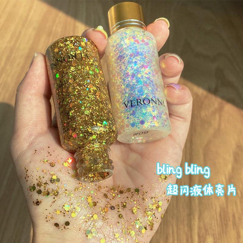 正品爆闪表演出舞台亮片眼影持久亮晶晶眼部头发液体眼影啫喱大瓶