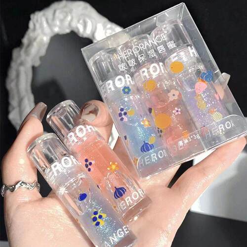 正品三支装HERORANGE啵啵保湿唇蜜套装水光镜面玻璃唇油嘟嘟唇蜜