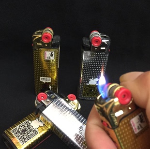 高端大气诺曼贵族短款可充气小火蓝火砂轮滑轮打火机