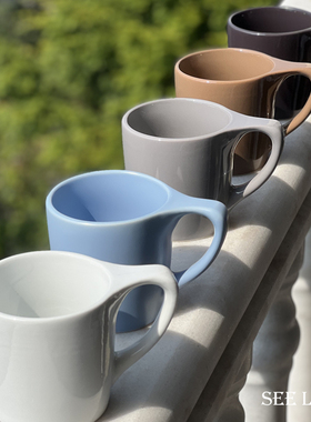 新品 CUPSHOUSE特色猫耳朵马克杯 拿铁美式咖啡杯 五色可选 厚实