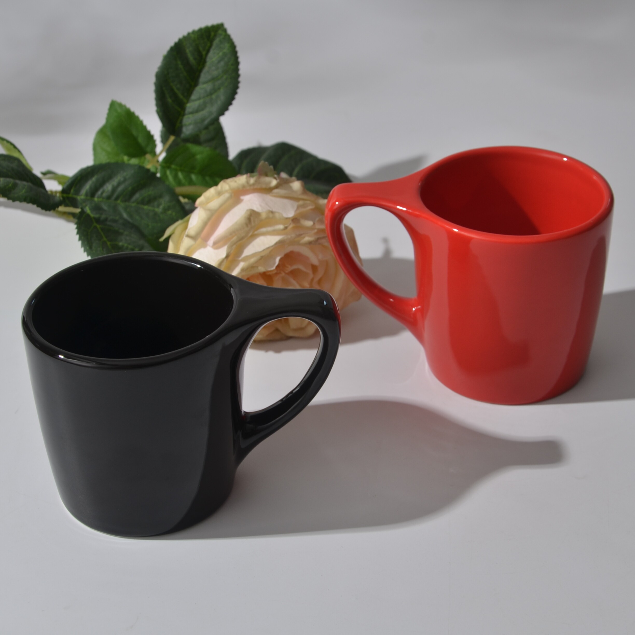 CUPSHOUSE马克杯 特色平杯手猫耳朵杯把 陶瓷咖啡杯 美式拿铁杯