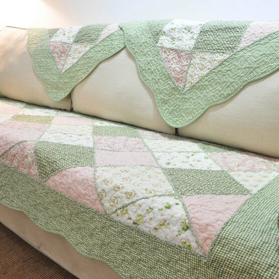 新款韩版绿色时尚高档田园全棉四季组合布艺沙发垫防滑坐垫沙发巾