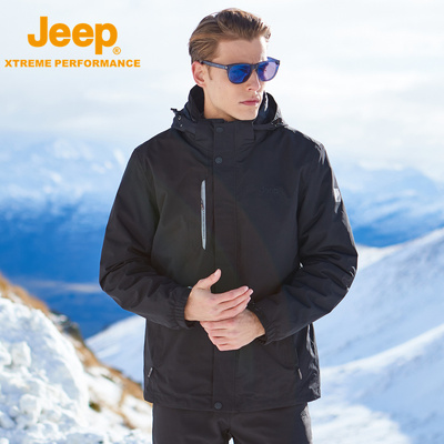 Jeep Xtreme Performance户外高端男士冲锋衣抓绒两件套登山外套