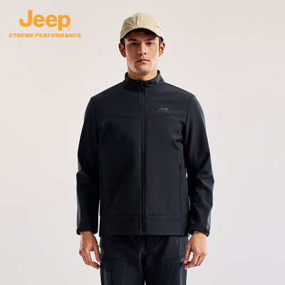 Jeep Xtreme Performance户外软壳外套男秋冬夹克防风运动登山服