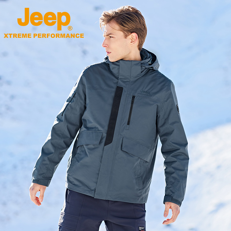 Jeep Xtreme Performance户外高端男士羽绒内胆冲锋衣J142094073