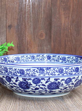 商用青花瓷面碗陶瓷大碗大码汤碗菜碗酸菜鱼水煮鱼盆酱菜盆龙虾碗