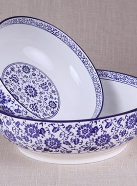 青花瓷大汤碗酸菜鱼盆水煮肉片碗毛血旺碗家用陶瓷面碗龙虾碗汤盆