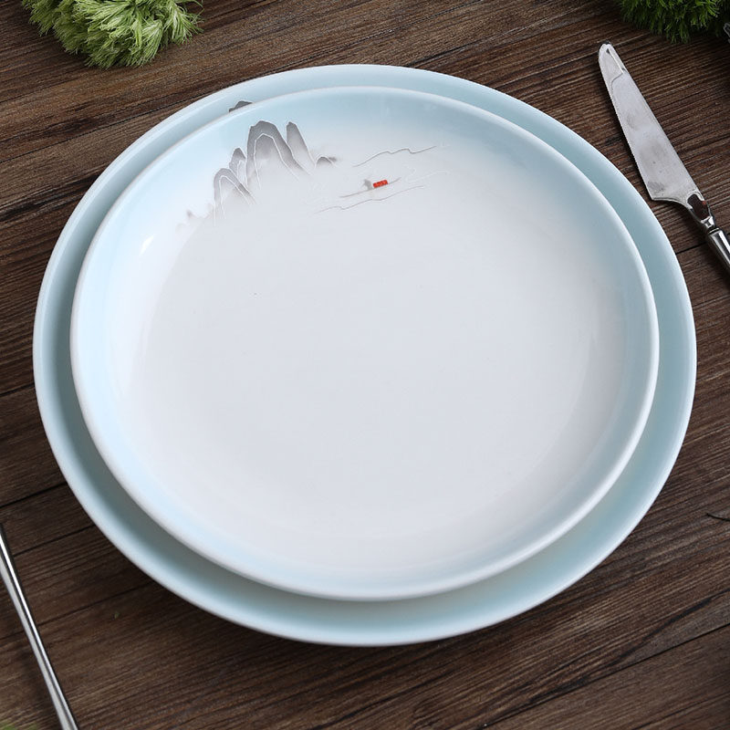 国风山水菜盘深汤盘饭盘饺子盘陶瓷盘餐盘剁椒鱼头盘鱼头泡饼盘,餐饮具,盘,淘宝优惠券,粉丝福利购,淘宝优惠卷