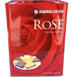 2026新品康元饼干铁罐铁桶玫瑰什锦饼干700g饼干零食糕点婚庆礼盒