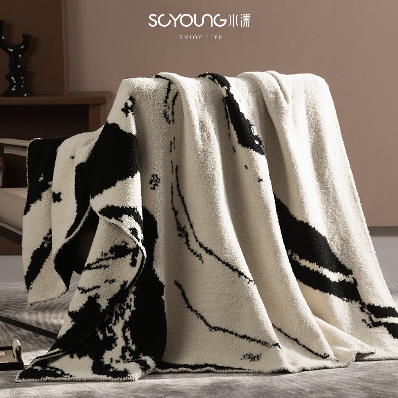 高级感A类半边绒毯子沙发盖毯办公室午睡休闲 毯披肩毯航空毛毯子