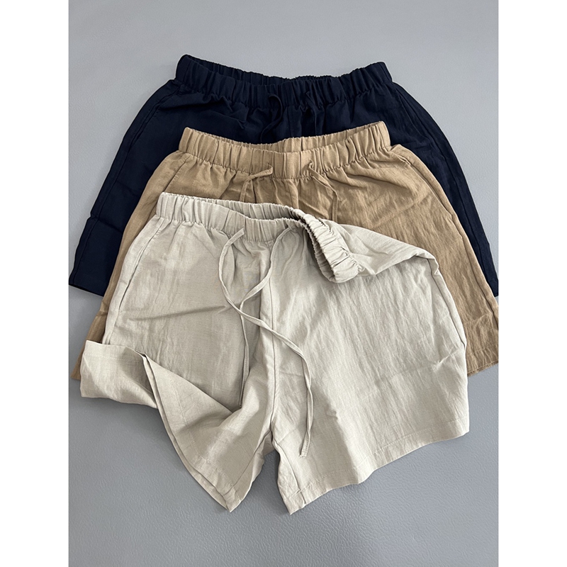 天丝亚麻短裤女士夏季新款