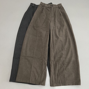 西装裤版型做旧休闲裤女秋新款宽松显瘦百搭休闲直筒裤阔腿裤长裤