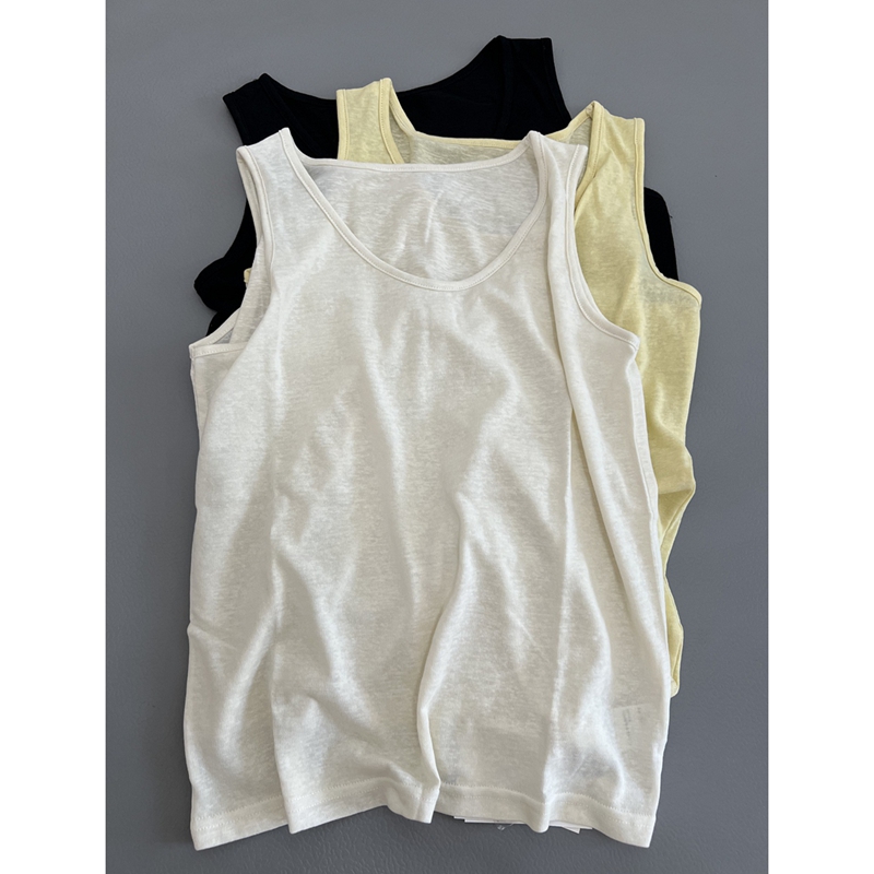 无袖背心女夏季新款圆领纯色