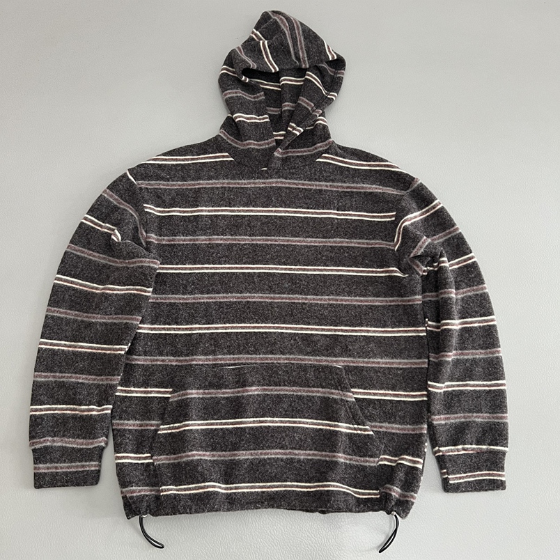 韩版慵懒风条纹连帽毛衣