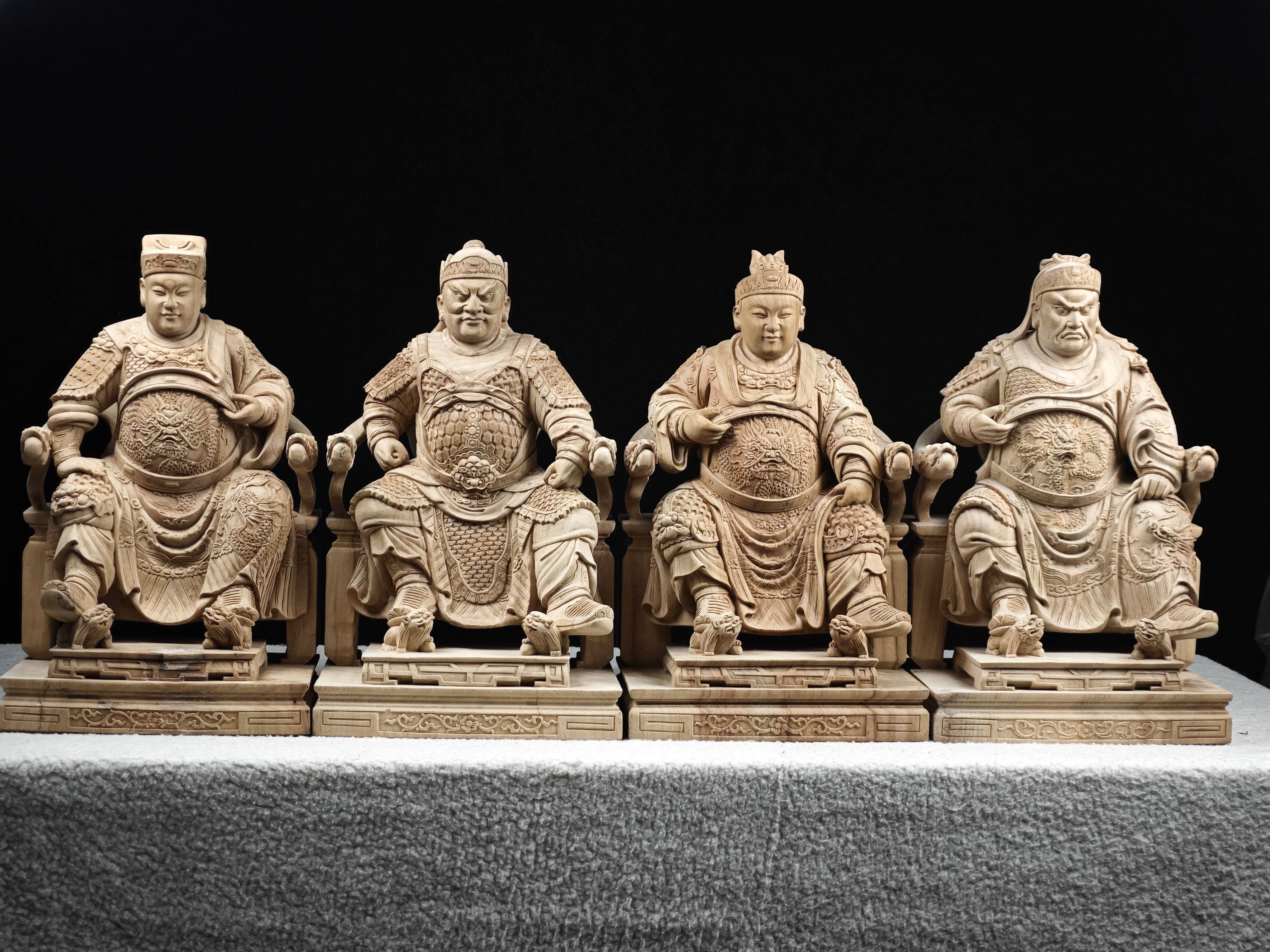 五府王爷千岁吴池朱范李王木雕神像摆件家居玄关装饰实木手工雕刻