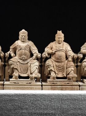 五府王爷千岁吴池朱范李王木雕神像摆件家居玄关装饰实木手工雕刻