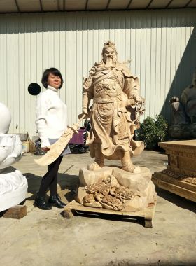 关公木雕神像武财神关二爷关羽关圣帝君家居玄关摆件展厅开业装饰