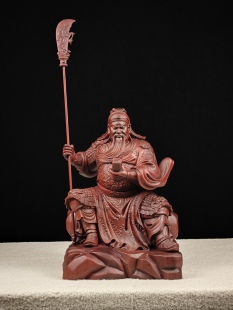 非洲红花梨实木质木头雕刻关公关二爷武财神像摆件家居装饰工艺品