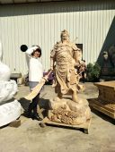 饰精品 客厅雕刻玄关摆件关羽二爷关圣帝君家居用装 关公木雕 实木