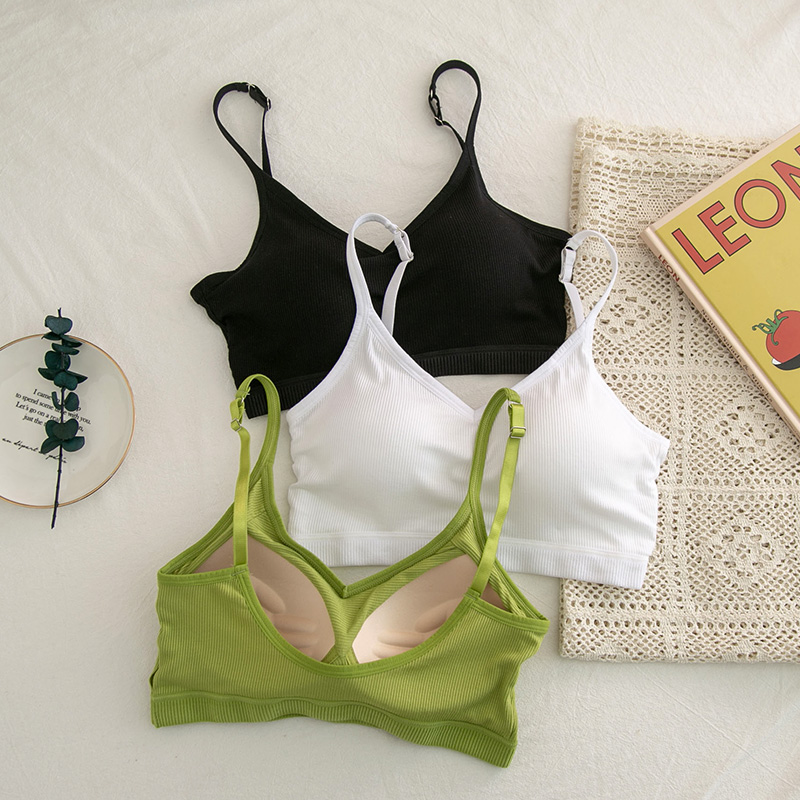 欧美ins大露背U型吊带内衣女美背背心网红爆款外穿内搭无钢圈抹胸