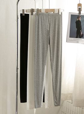 肉色莫代尔女士秋裤薄款紧身女打底裤衬裤线裤黑色保暖裤线裤秋裤