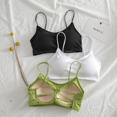 美背吊带小背心女网红爆款 性感文胸带胸垫交叉带抹胸内衣上衣