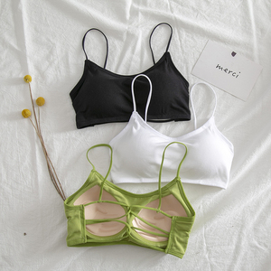 美背吊带小背心女网红爆款性感文胸带胸垫交叉带抹胸内衣上衣