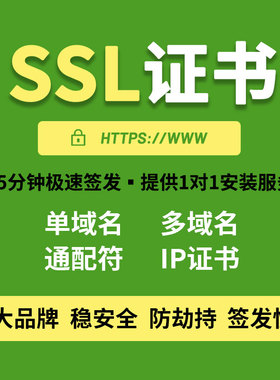 SSL证书通配符ssl认证商业版一年期https认证泛解析ssl加密证书