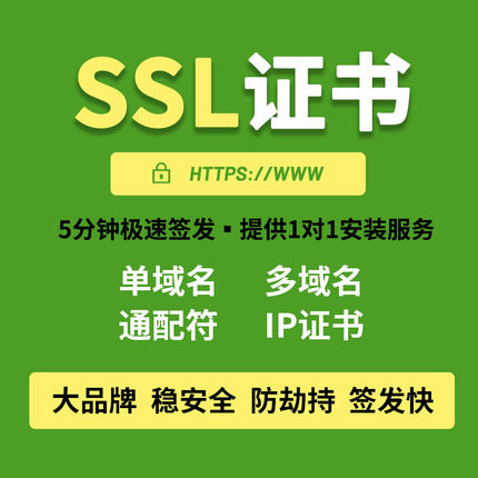 SSL证书通配符ssl认证商业版一年期https认证泛解析ssl加密证书