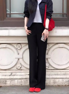 菠萝宝宝yuna【筷子腿】时尚百搭气质黑色女长裤03-888-G24AWK46A