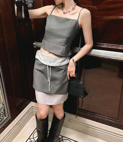 2026夏季新款韩国洋气吊带背心女宽松显瘦百搭短款无袖上衣