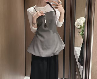 2026早春新款韩版百搭吊带背心女外穿时尚洋气收腰无袖上衣两件套