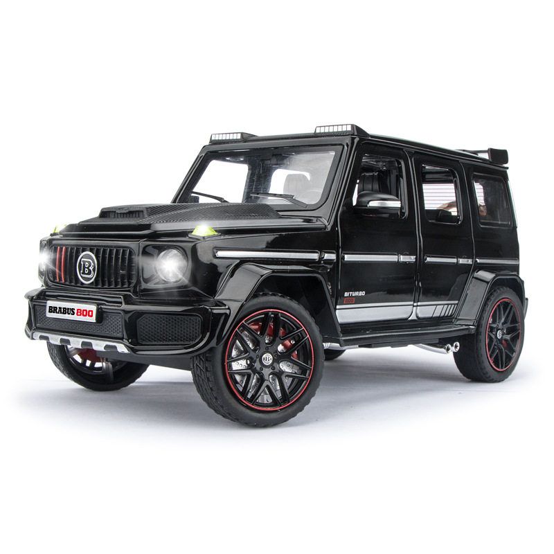 新品1:24巴博斯G800仿真合金汽车回力声光模型摆件儿童玩具