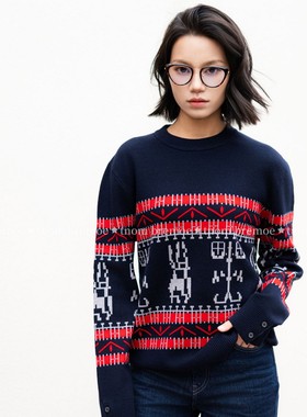 【TNOM BREMOE】男女同款冬季新款针织毛衣圆领毛衣长袖时尚休闲