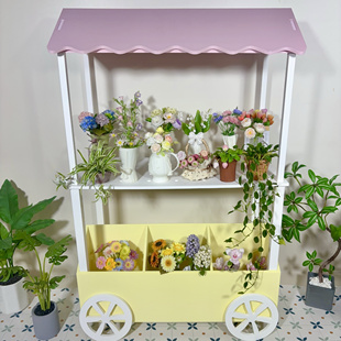 6分微缩娃屋花车推车材料包bid小布diy售卖车大号果汁车冰淇淋车