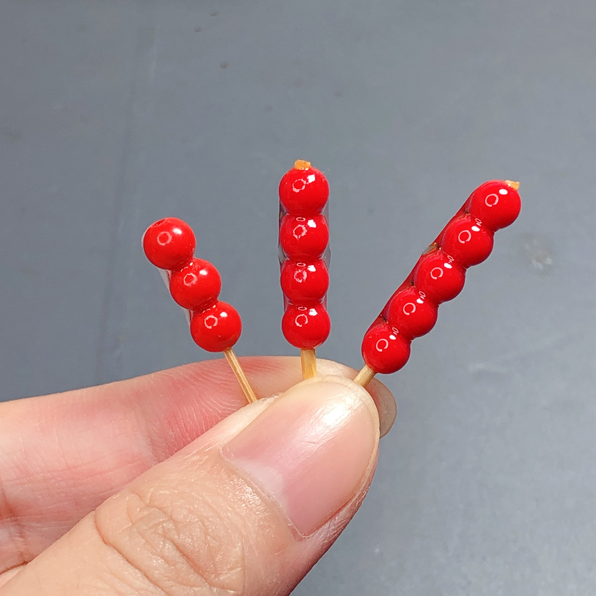 1;12迷你食玩模型玩具 拍摄布景 可爱迷你仿真冰糖葫芦模型摆件