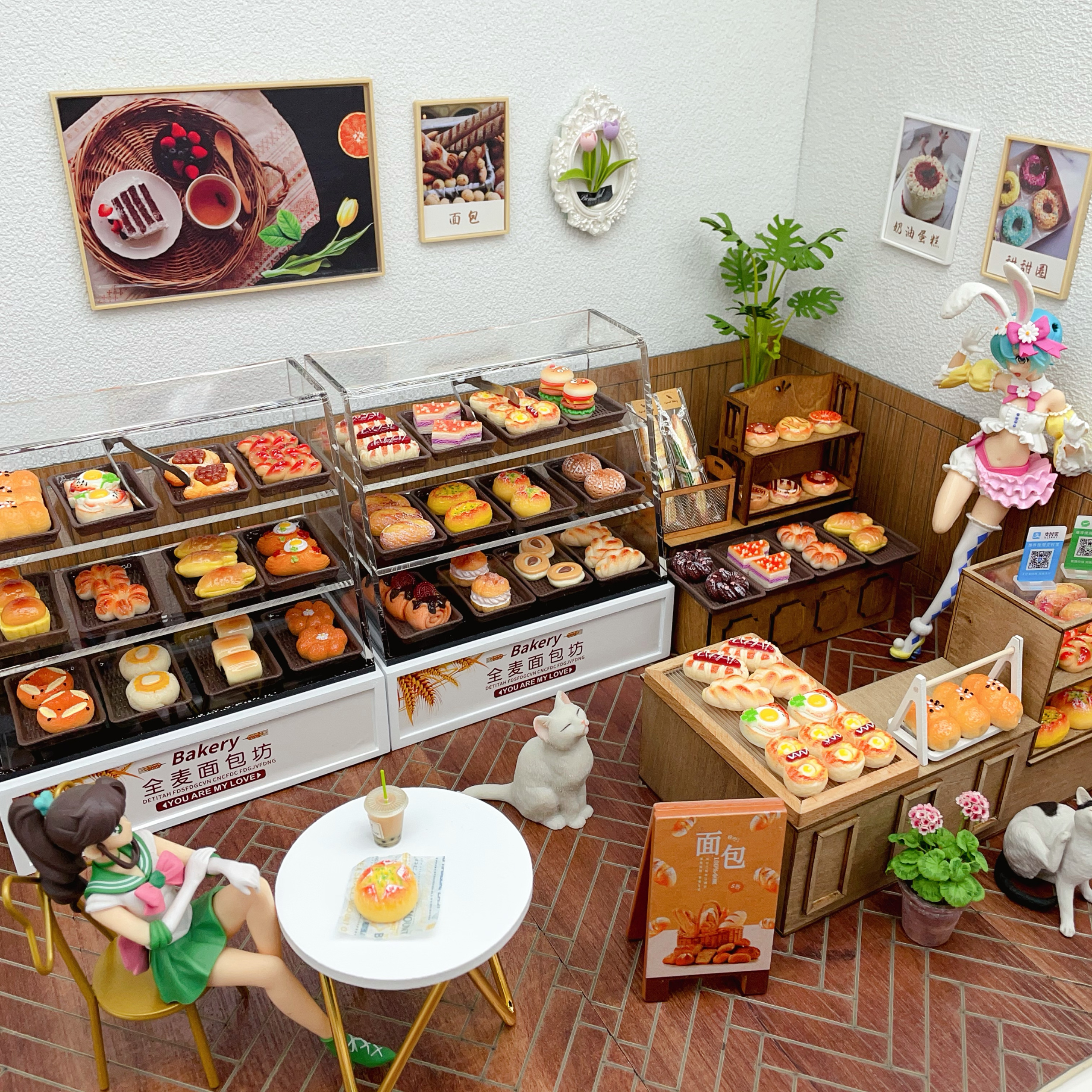 微缩面包甜品屋摆设仿真树脂面包造景拍摄道具过家家玩具  不能吃