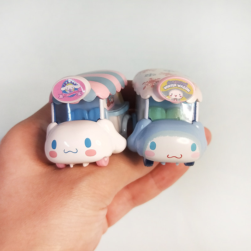 [2 스타일] DOMEKA JADE 계피 개 큰 귀 개 흰색 개 미니 장난감 자동차 장식품 8CM
