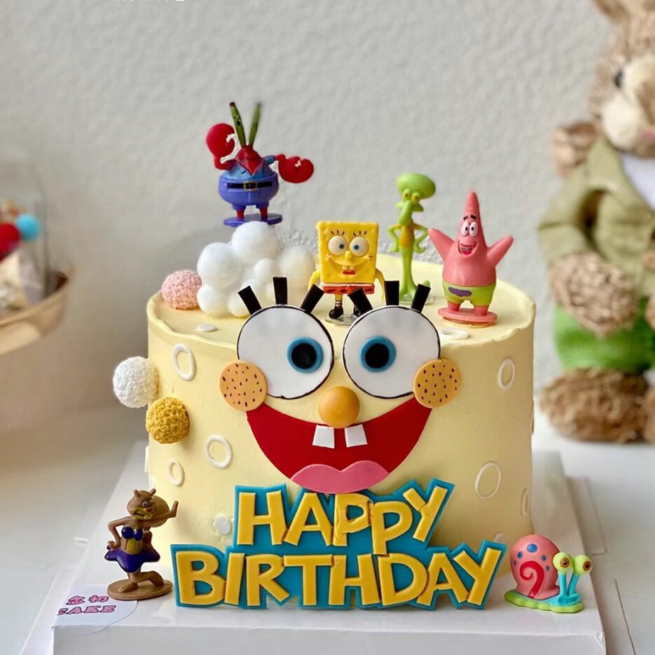 海绵蛋糕装饰宝宝摆件儿童卡通小朋友生日蛋糕烘焙甜品台装扮插件