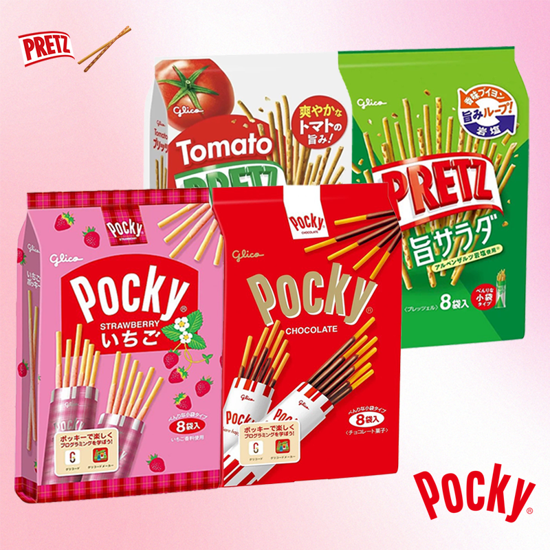 日本进口格力高POCKY巧克力棒多口味8支装进口零食饼干巧克力饼干