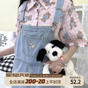 甜心轰炸机日系三色可爱小熊短袖长袖衬衫春秋季甜美少女上衣外套
