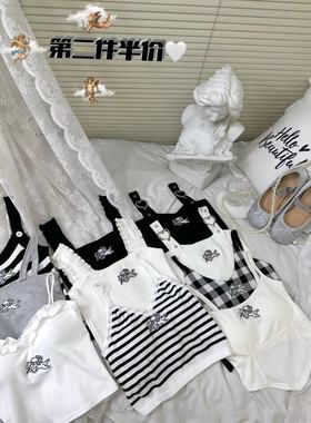 甜心轰炸机 美式爱神百搭带胸垫吊带背心女夏季内搭外穿打底上衣