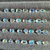 天然精选彩虹月光石裸石150 克拉起a14炫彩戒指吊坠晶体干净精切