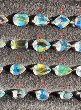 天然精选彩虹月光石裸石200/克拉起炫彩戒指吊坠晶体通透干净a12