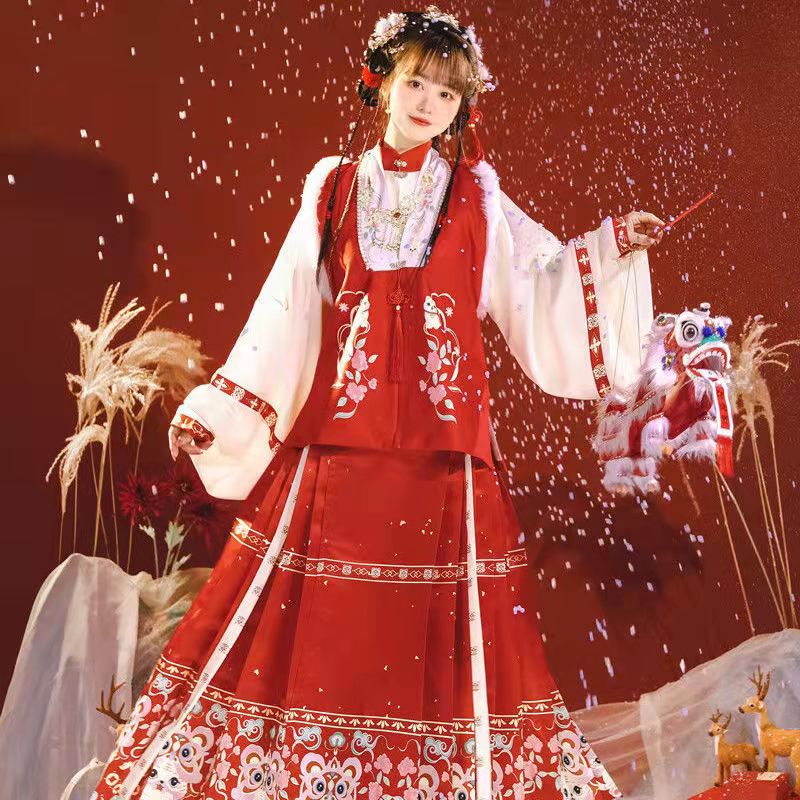明制立领中式出租年会演出过年服