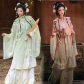 出租明制汉服云肩全套夏季 租赁 伴娘服夏古装 粉色对襟女款 马面中式