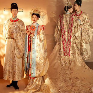 明制婚服出租传统中式复古婚礼重工奢华嫁衣凤冠霞帔拖尾仪式走秀