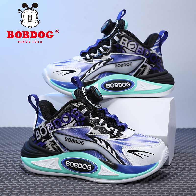 巴布豆男儿童鞋篮球鞋2025新款透气网面防滑耐磨中大童跑步运动鞋