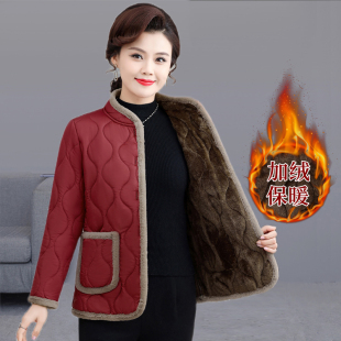 立领短款 洋气款 加厚保暖棉衣 加绒保暖棉服外套中老年时尚 妈妈冬装