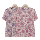 夏装 衬衣奶奶装 冰丝短袖 妈妈装 衬衫 60岁70中老年人薄款 开衫 老太太